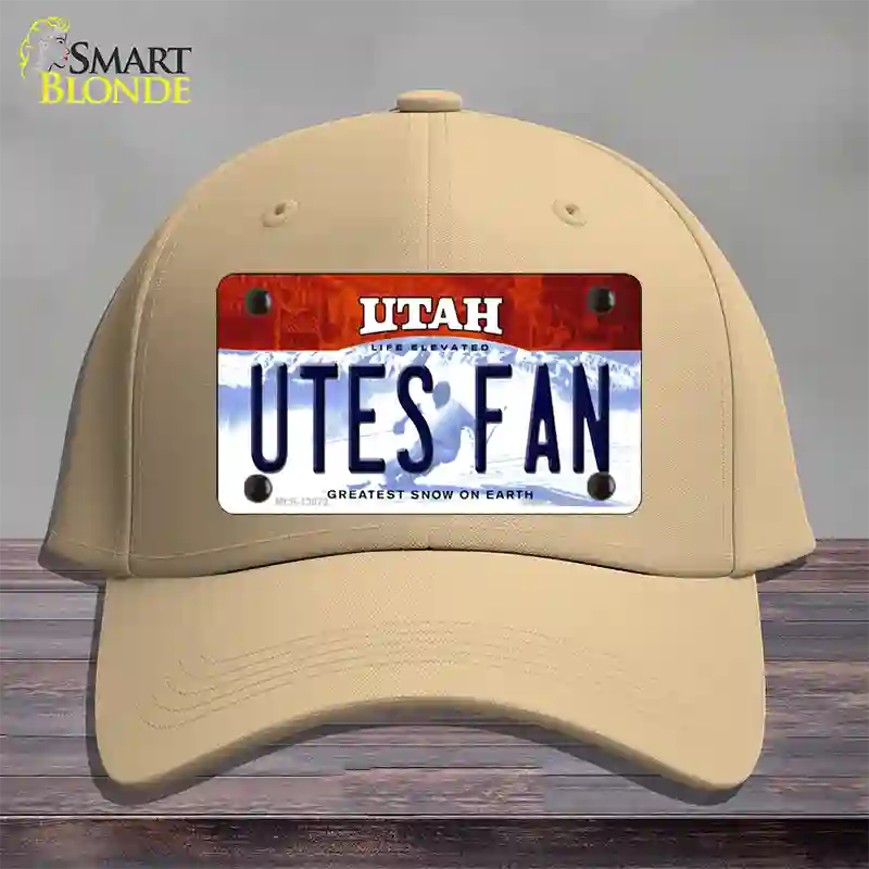 Utes Fan Novelty License Plate Hat Cotton / Khaki