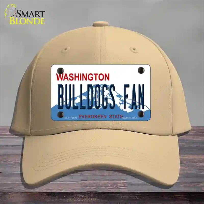 Bulldogs Fan Washington Novelty License Plate Hat Cotton / Khaki