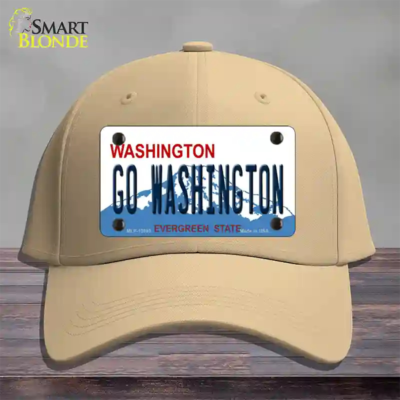 Go Washington Novelty License Plate Hat Cotton / Khaki