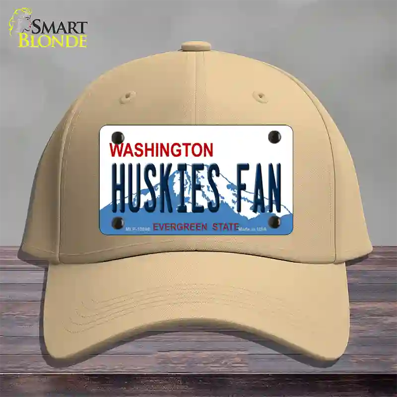 Huskies Fan Washington Novelty License Plate Hat Cotton / Khaki