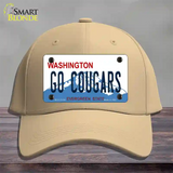 Go Cougars Washington Novelty License Plate Hat Cotton / Khaki