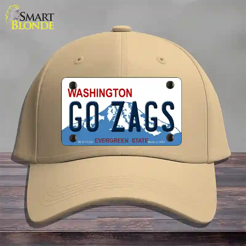 Go Zags Novelty License Plate Hat Cotton / Khaki