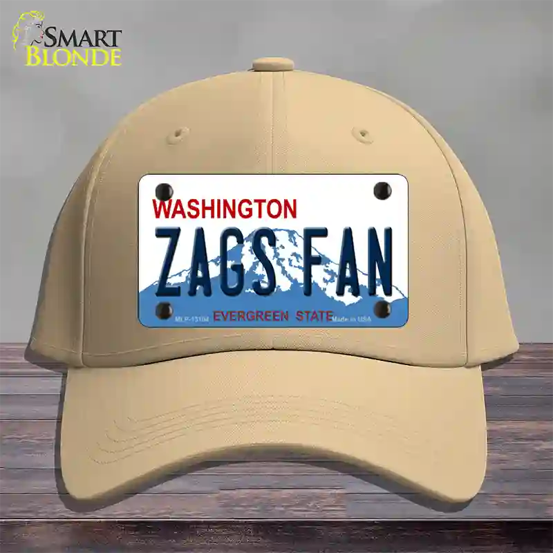 Zags Fan Novelty License Plate Hat Cotton / Khaki