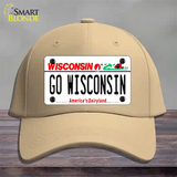 Go Wisconsin Novelty License Plate Hat Cotton / Khaki