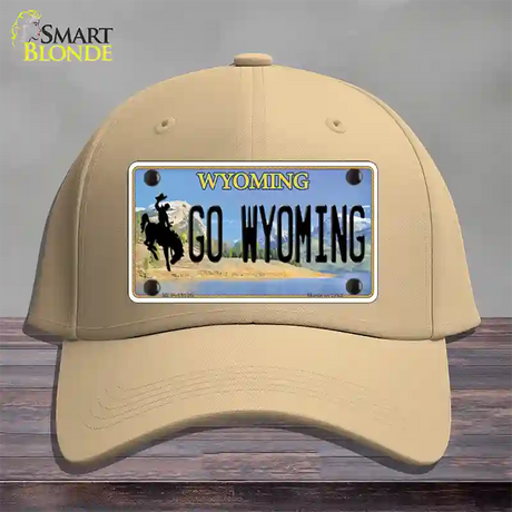 Go Wyoming Novelty License Plate Hat Cotton / Khaki