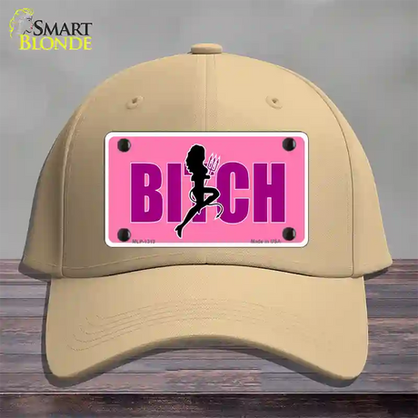 She-Devil Bitch Novelty License Plate Hat Cotton / Khaki