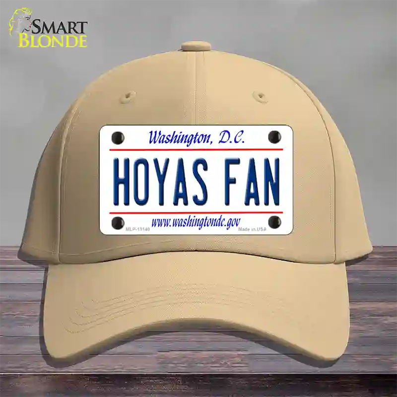 Hoyas Fan Novelty License Plate Hat Cotton / Khaki