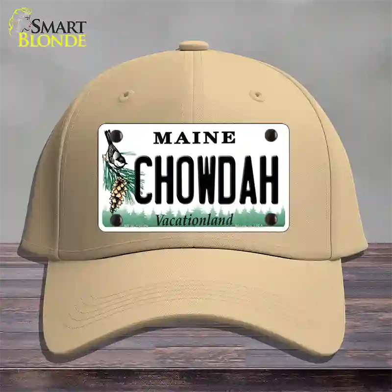 Chowdah Maine Novelty License Plate Hat Cotton / Khaki