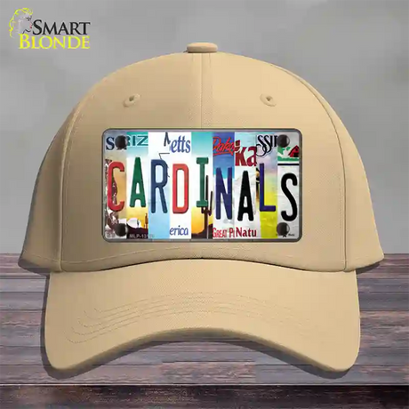 Cardinals Strip Art Novelty License Plate Hat Tag Cotton / Khaki