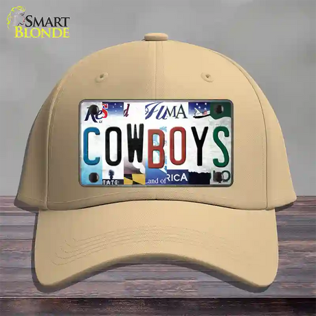 Cowboys Strip Art Novelty License Plate Hat Tag Cotton / Khaki