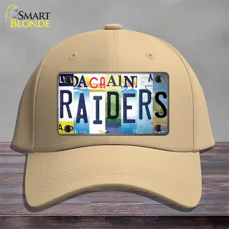 Raiders Strip Art Novelty License Plate Hat Tag Cotton / Khaki