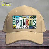 Broncos Strip Art Novelty License Plate Hat Tag Cotton / Khaki