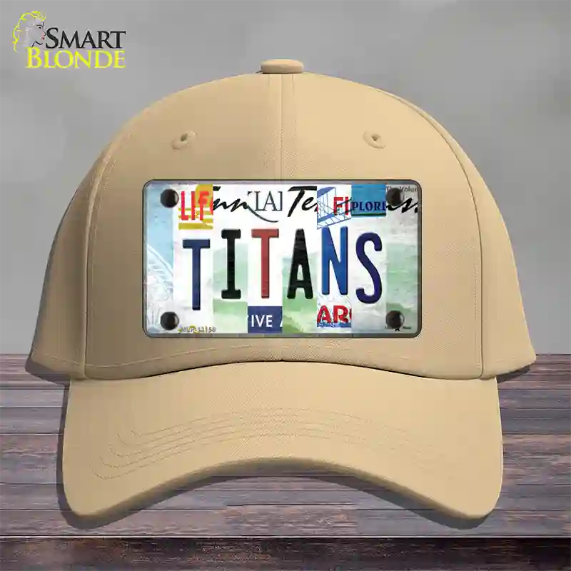 Titans Strip Art Novelty License Plate Hat Tag Cotton / Khaki