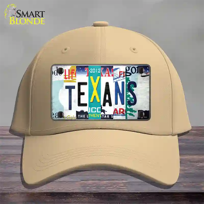 Texans Strip Art Novelty License Plate Hat Tag Cotton / Khaki