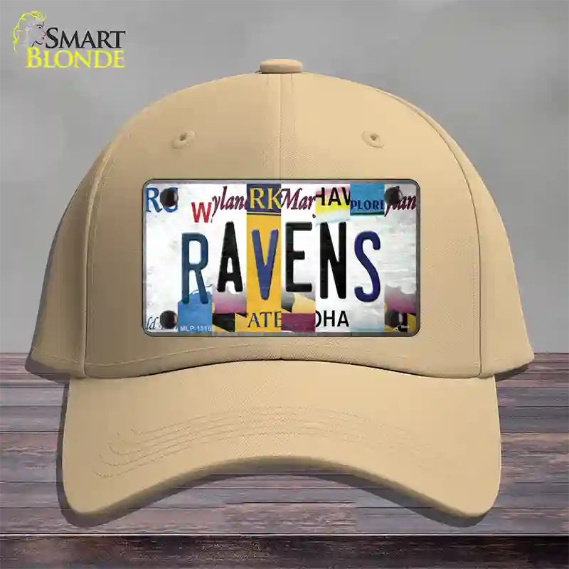 Ravens Strip Art Novelty License Plate Hat Tag Cotton / Khaki