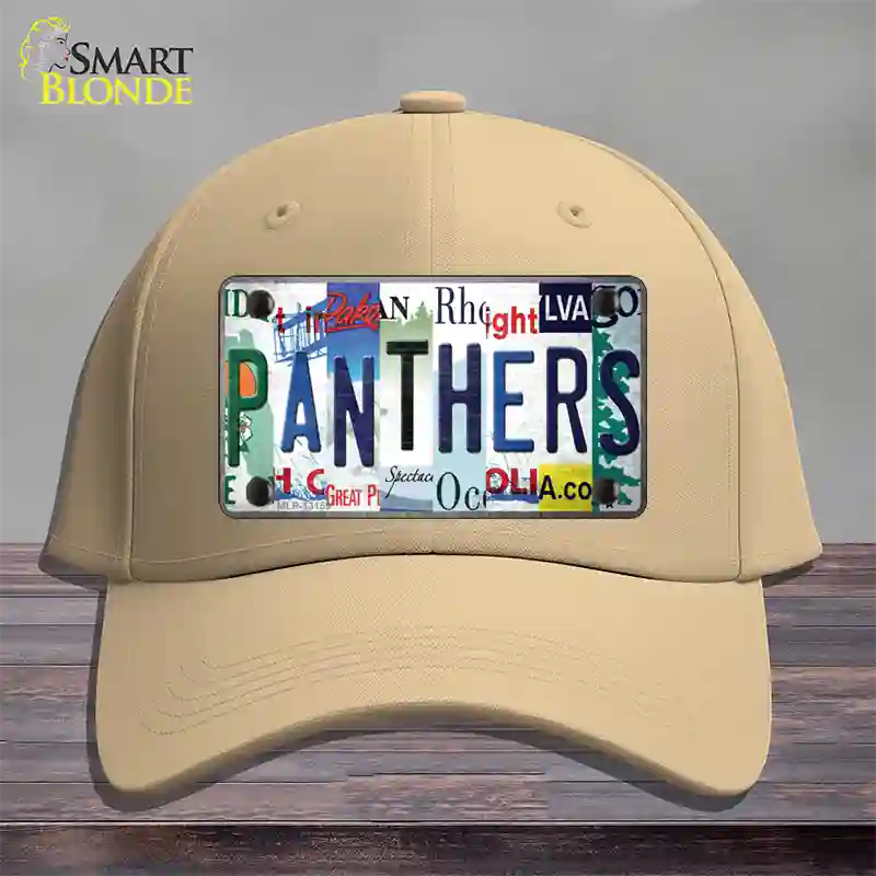 Panthers Strip Art Novelty License Plate Hat Tag Cotton / Khaki