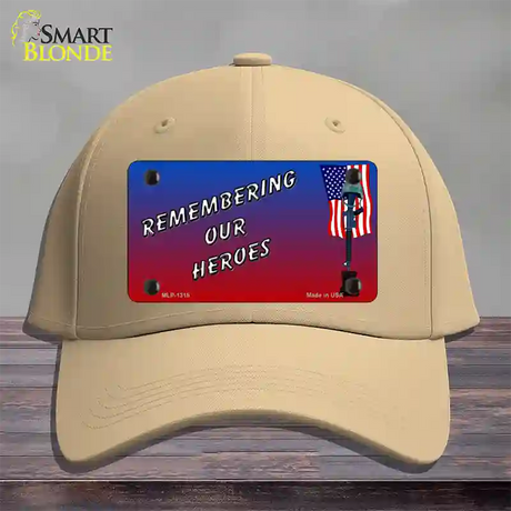 Remembering Our Heroes Novelty License Plate Hat Cotton / Khaki