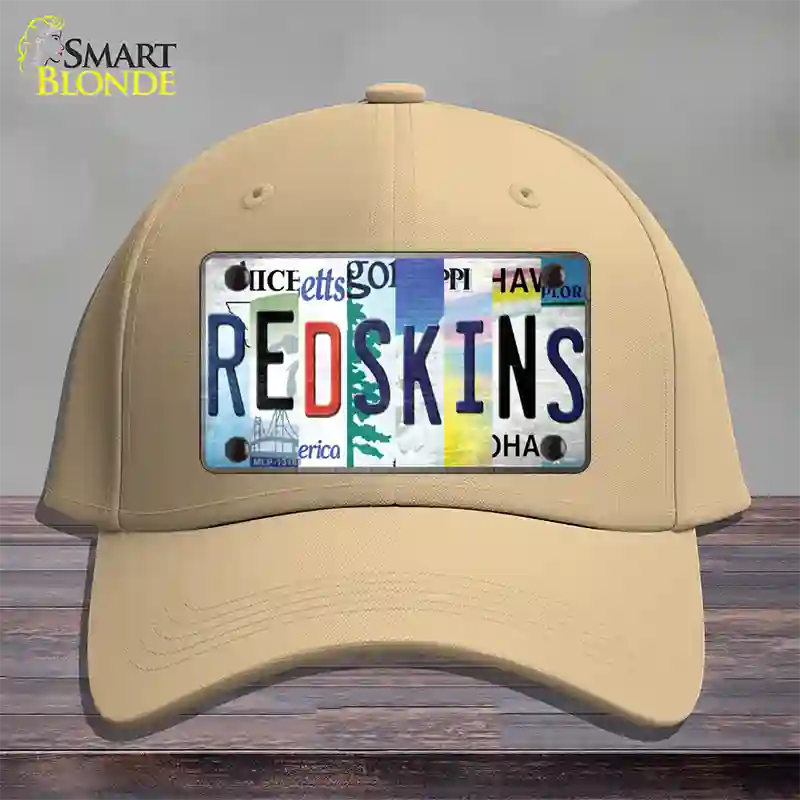 Redskins Strip Art Novelty License Plate Hat Tag Cotton / Khaki