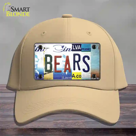 Bears Strip Art Novelty License Plate Hat Tag Cotton / Khaki