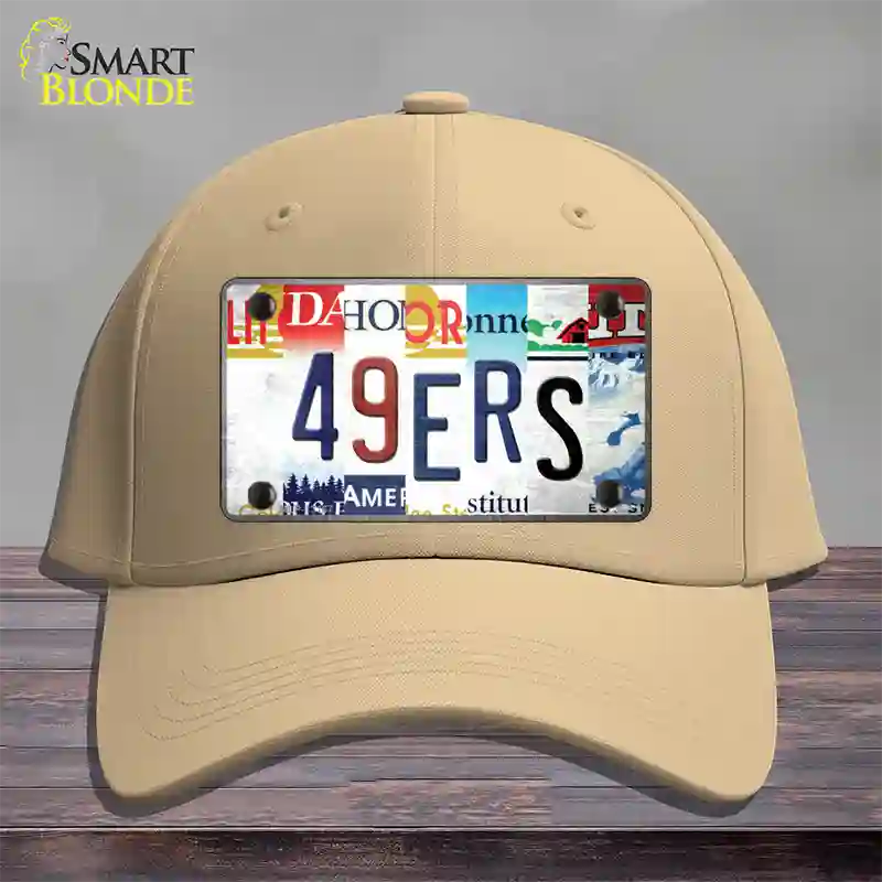 49ers Strip Art Novelty License Plate Hat Tag Cotton / Khaki