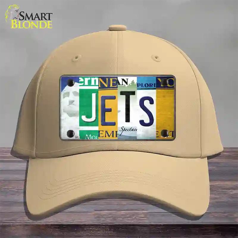 Jets Strip Art Novelty License Plate Hat Tag Cotton / Khaki