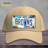 Browns Strip Art Novelty License Plate Hat Tag Cotton / Khaki