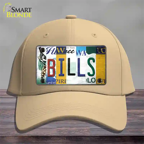 Bills Strip Art Novelty License Plate Hat Tag Cotton / Khaki