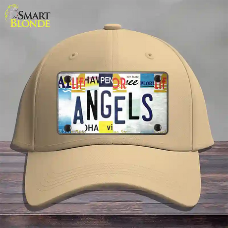 Angels Strip Art Novelty License Plate Hat Tag Cotton / Khaki