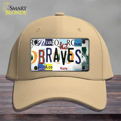 Braves Strip Art Novelty License Plate Hat Tag Cotton / Khaki