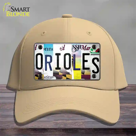 Orioles Strip Art Novelty License Plate Hat Tag Cotton / Khaki