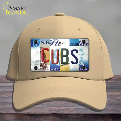 Cubs Strip Art Novelty License Plate Hat Tag Cotton / Khaki