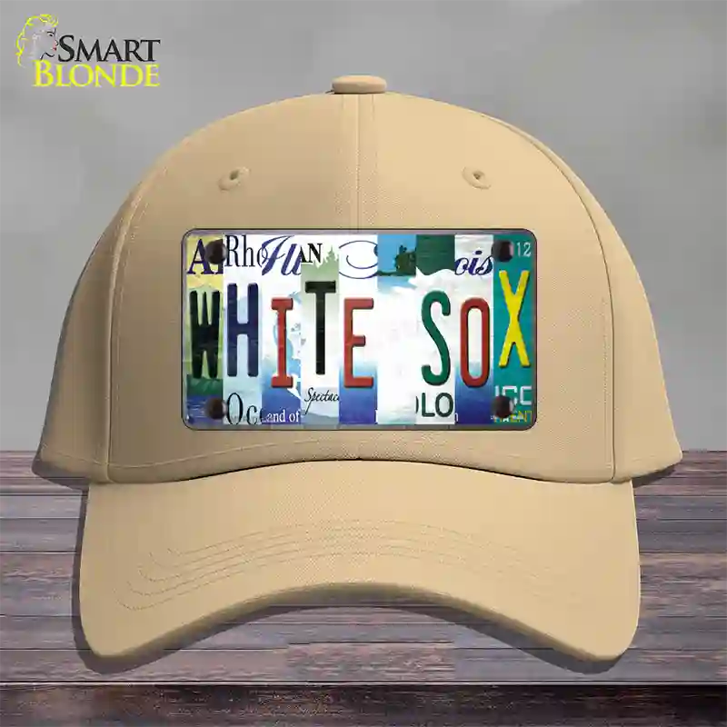 White Sox Strip Art Novelty License Plate Hat Tag Cotton / Khaki