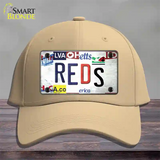 Reds Strip Art Novelty License Plate Hat Tag Cotton / Khaki