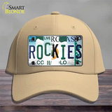 Rockies Strip Art Novelty License Plate Hat Tag Cotton / Khaki