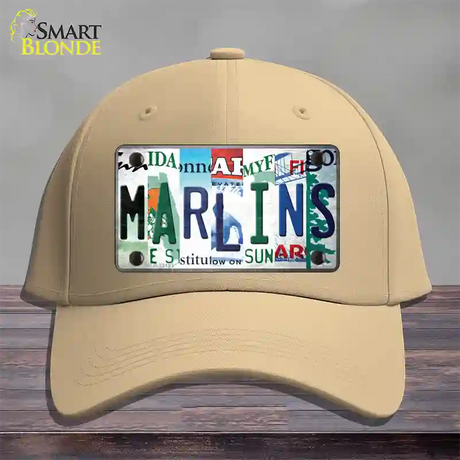 Marlins Strip Art Novelty License Plate Hat Tag Cotton / Khaki