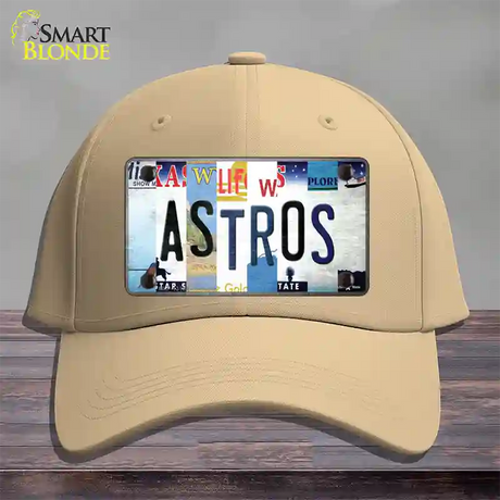 Astros Strip Art Novelty License Plate Hat Tag Cotton / Khaki