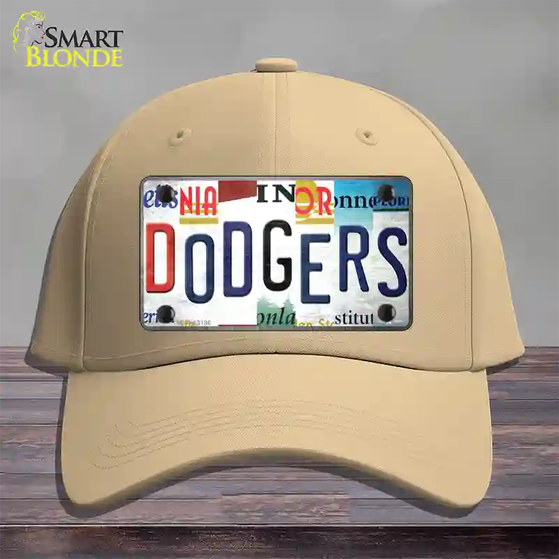 Dodgers Strip Art Novelty License Plate Hat Tag Cotton / Khaki