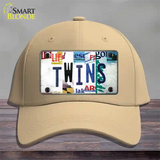 Twins Strip Art Novelty License Plate Hat Tag Cotton / Khaki