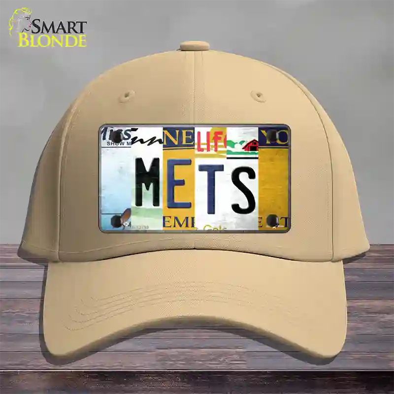 Mets Strip Art Novelty License Plate Hat Tag Cotton / Khaki