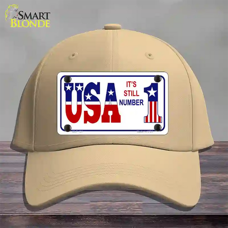 USA Still 1 Novelty License Plate Hat Cotton / Khaki