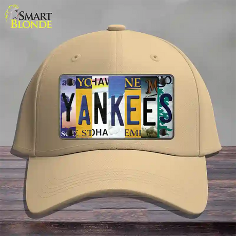 Yankees Strip Art Novelty License Plate Hat Tag Cotton / Khaki