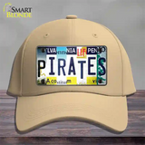 Pirates Strip Art Novelty License Plate Hat Tag Cotton / Khaki