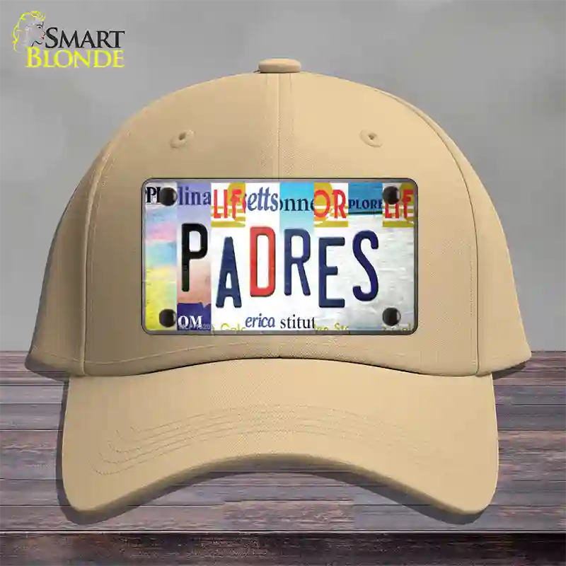 Padres Strip Art Novelty License Plate Hat Tag Cotton / Khaki