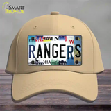 Rangers Strip Art Novelty License Plate Hat Tag Cotton / Khaki