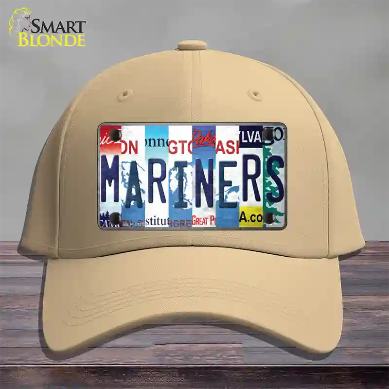 Mariners Strip Art Novelty License Plate Hat Tag Cotton / Khaki