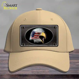 American Flag Eagle Black Novelty License Plate Hat Cotton / Khaki