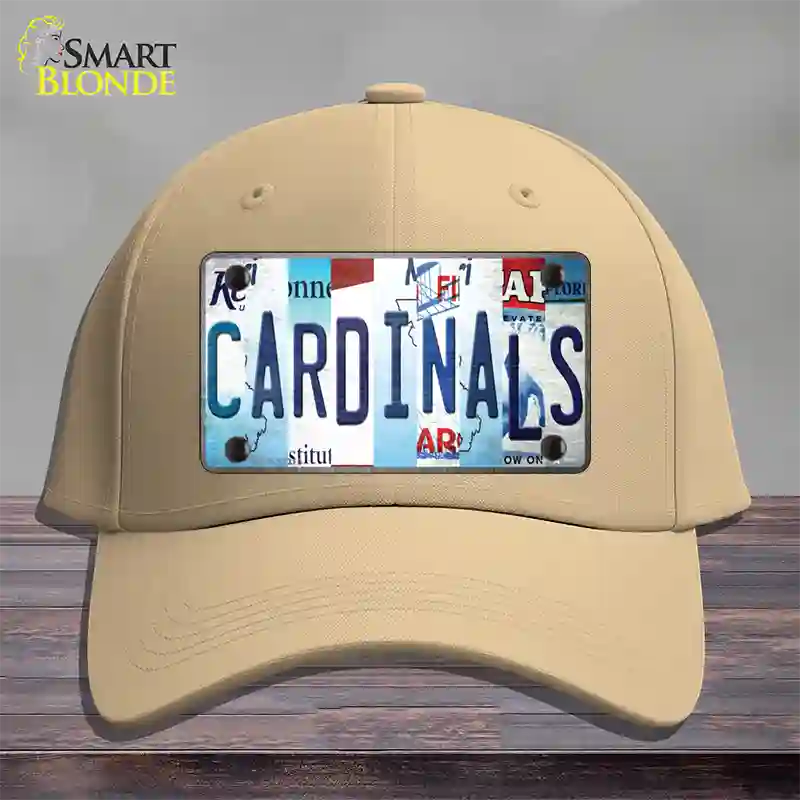 Cardinals Baseball Strip Art Novelty License Plate Hat Tag Cotton / Khaki