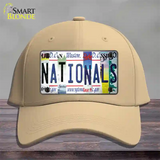 Nationals Strip Art Novelty License Plate Hat Tag Cotton / Khaki