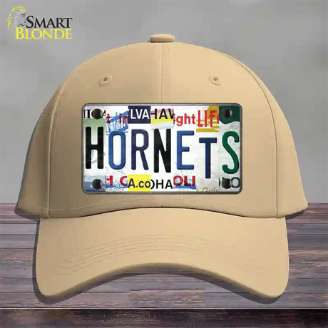 Hornets Strip Art Novelty License Plate Hat Tag Cotton / Khaki