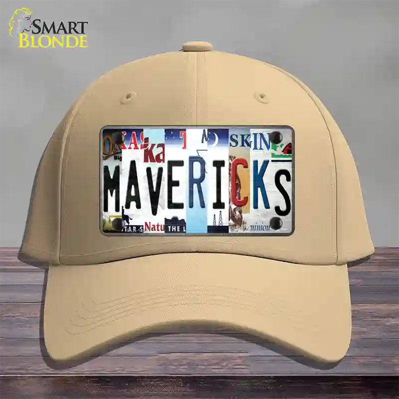 Mavericks Strip Art Novelty License Plate Hat Tag Cotton / Khaki